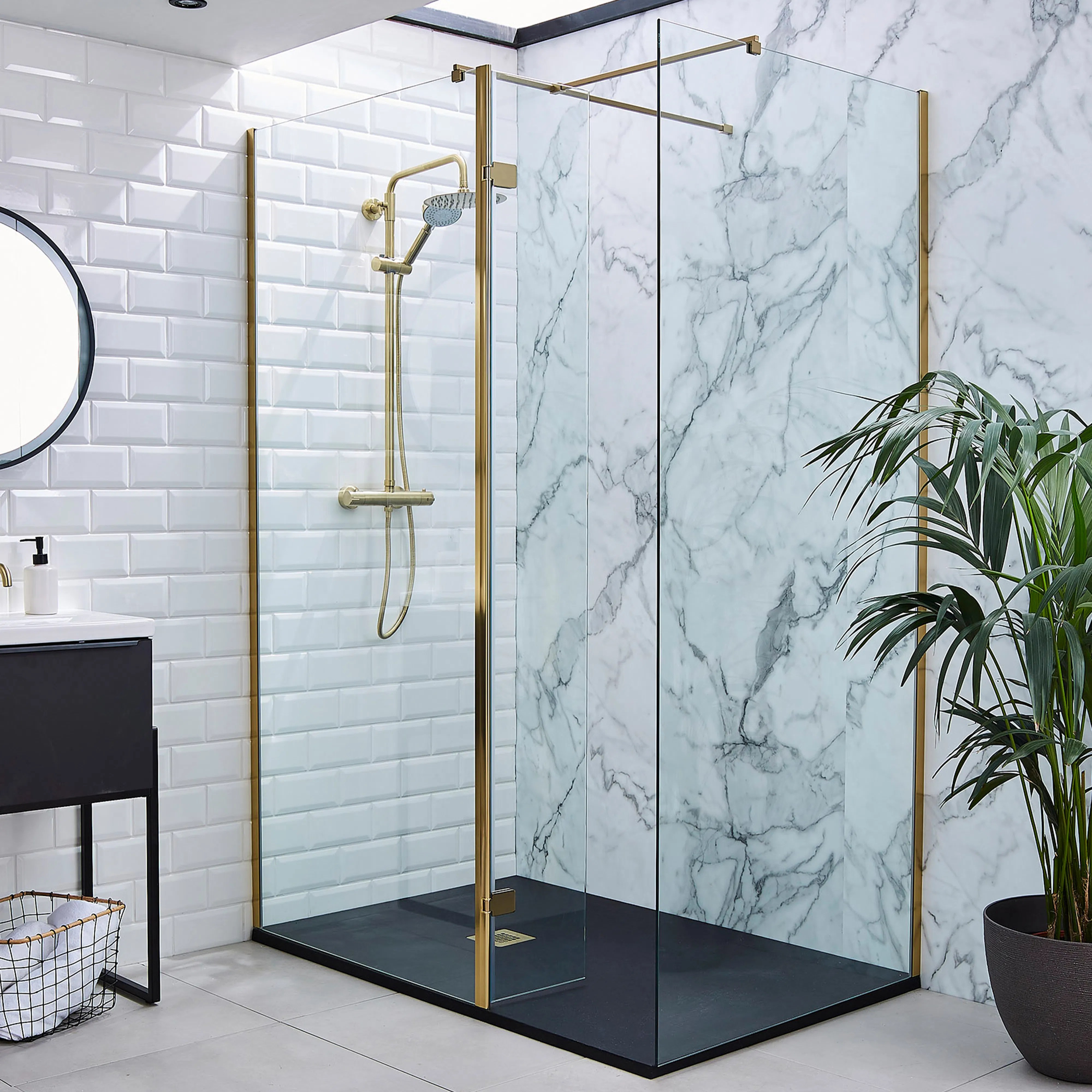 Kartell KVit Ottone Wet Room Profile Kit Brushed Brass