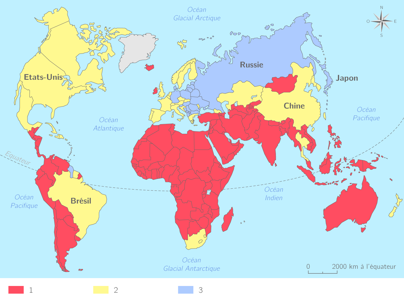 Les Défis À Relever Avec La Carte De Répartition De La Population Mondiale De 6Ème Kartable 6ème Géographie Exercices fondamentaux Compléter la