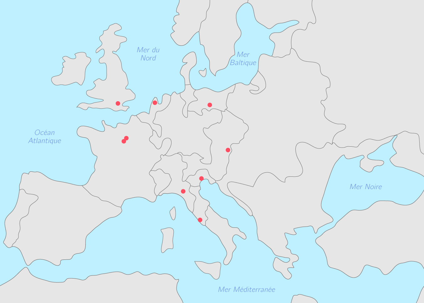Pain Points Compléter la carte de l'Europe au début du XVIIIe siècle 4e