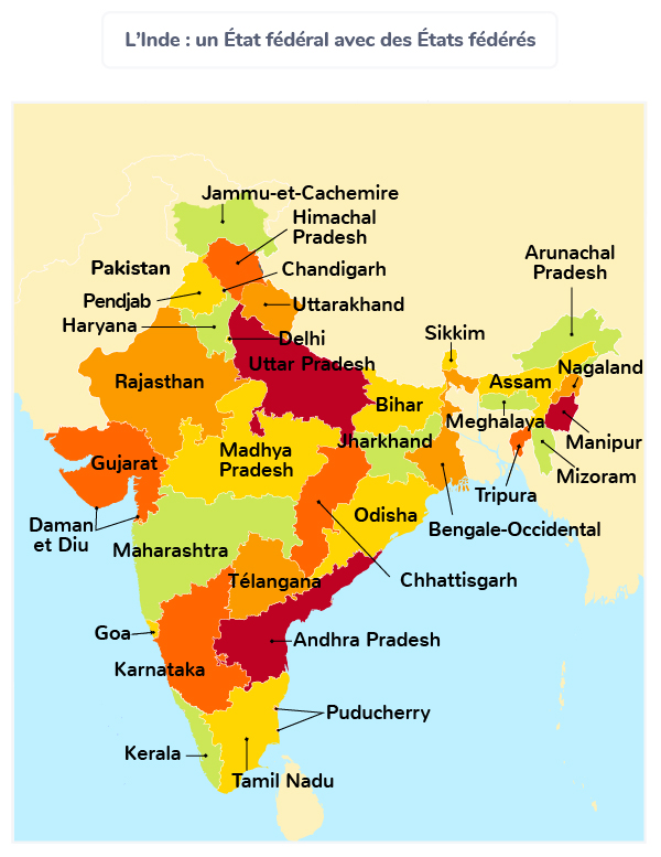 Carte Des États De L Inde État et religions en Inde 1ère Cours Histoire géographie