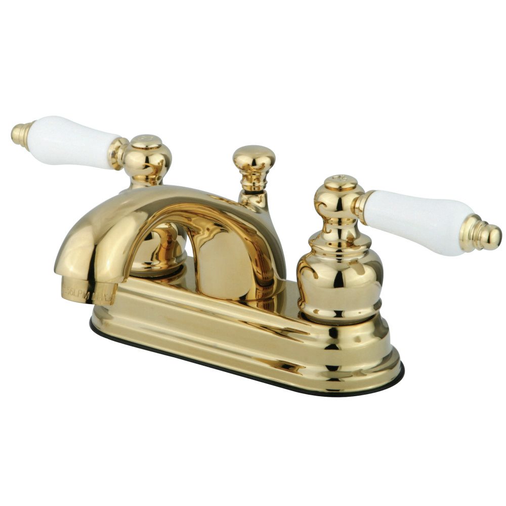 Kingston Brass KB2602PL 4" Centerset Lavatory Faucet Porcelain Lever