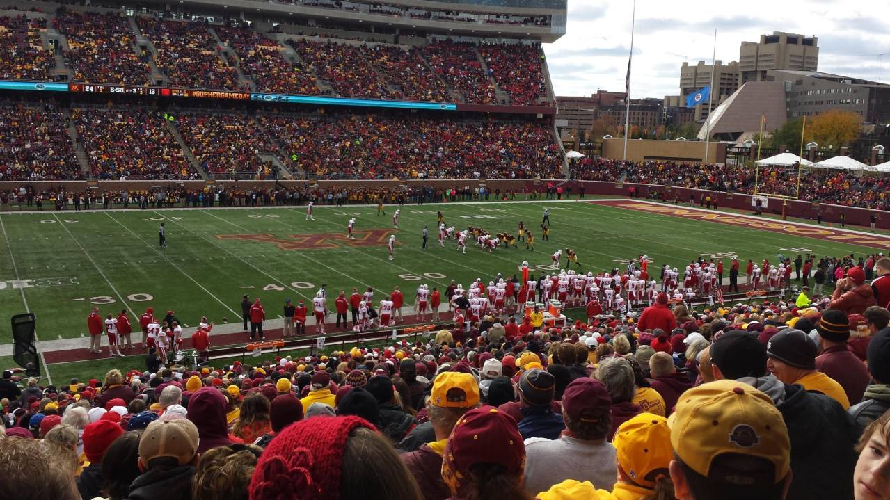 Lower (100 Level) Minnesota Golden Gophers Football vs Iowa Hawkeyes