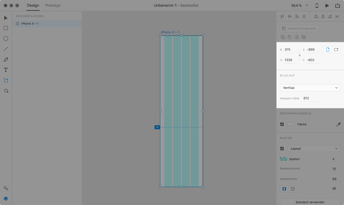 Scrolling in Adobe XD Agentur kulturbanause