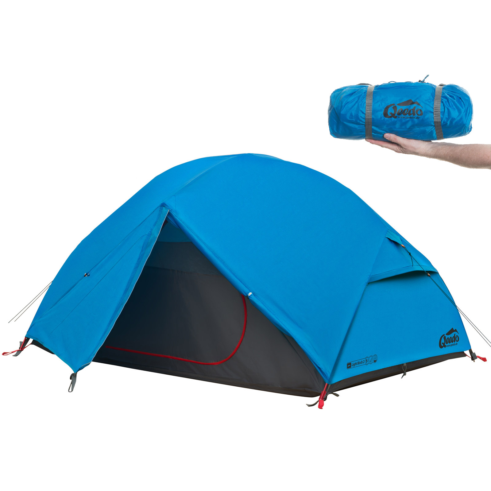 2 Mann Trekkingzelt QEEDO Light Birch 2 Personen Trekking Zelt Iglu