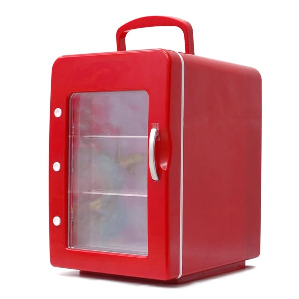 Mini frigo 4 litres (coloris rouge, porte transparente) Goodies