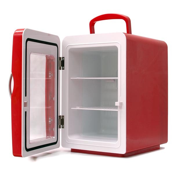 Mini frigo 4 litres (coloris rouge, porte transparente) Goodies