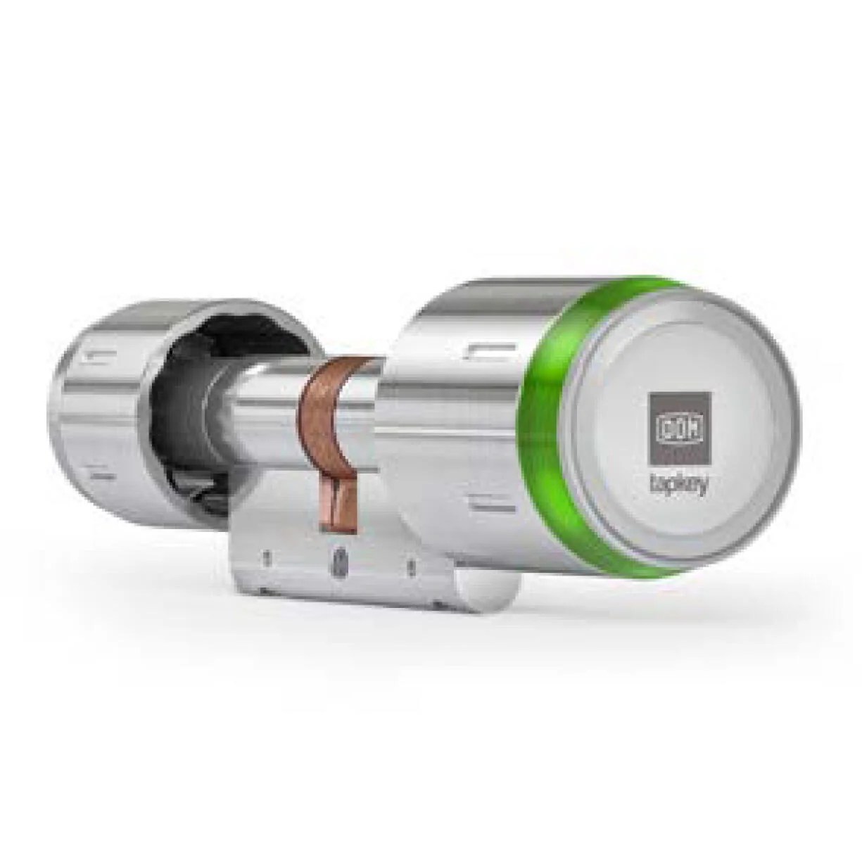 Cilindro Europeo DOM Tap Key 30 + 30 mm, elettronico in ottone nichelato Leroy Merlin