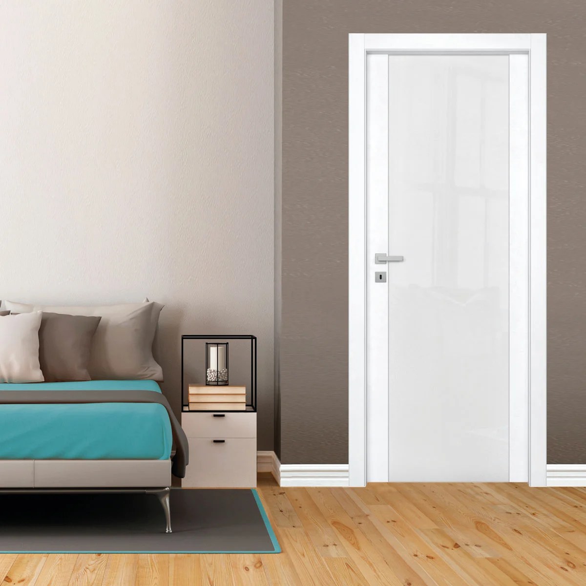 Porta a battente Side Vetrata bianco L 90 x H 210 cm reversibile