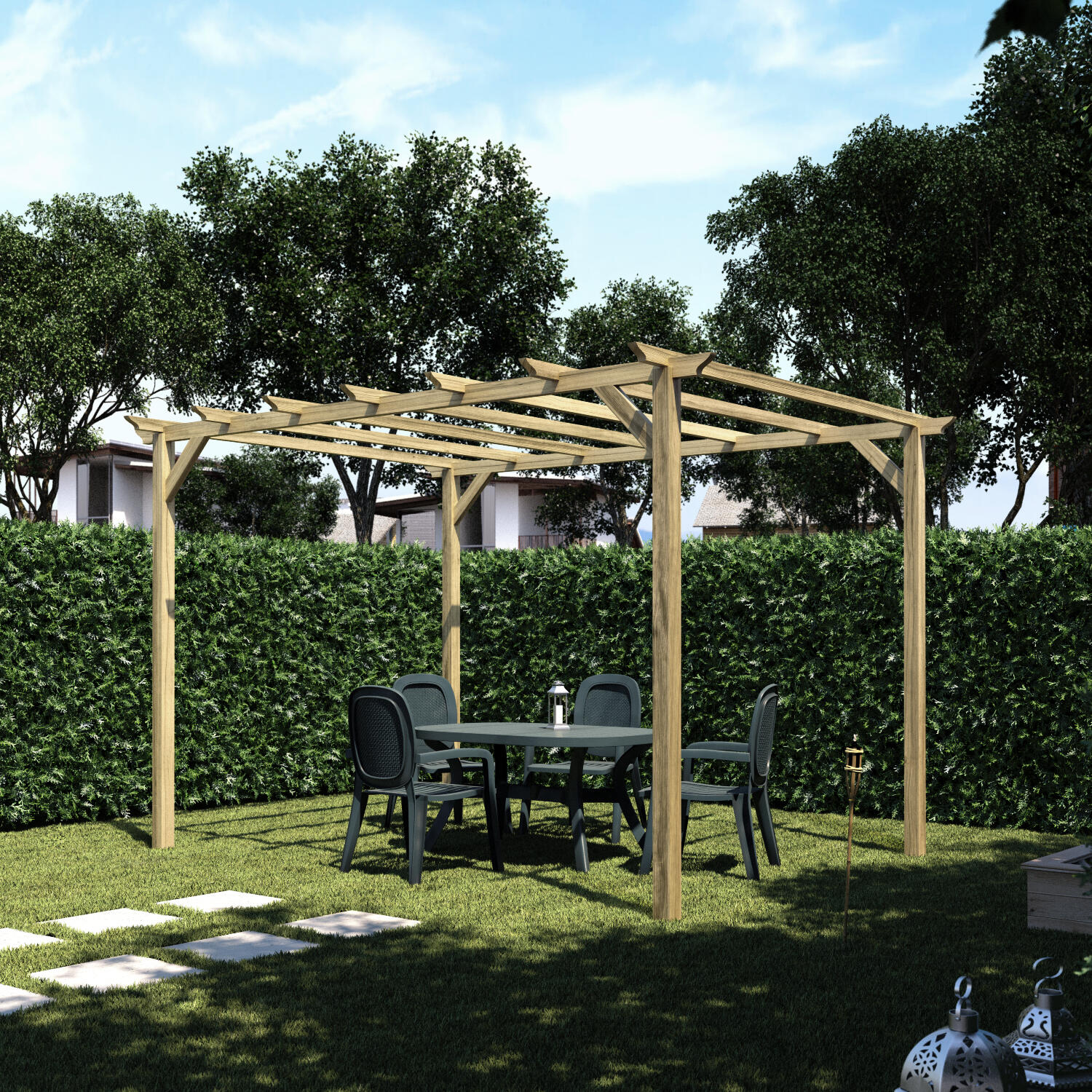 Pergola Apple In Legno Naturale L 400 X P 300 , H 248 Cm | Leroy Merlin 1500_x_1500_jpg