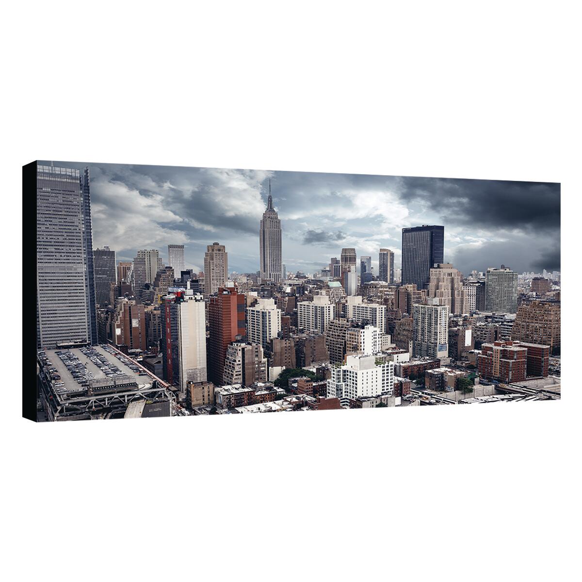Dipinto su tela New York view with stormy sky 190x90 cm Leroy Merlin