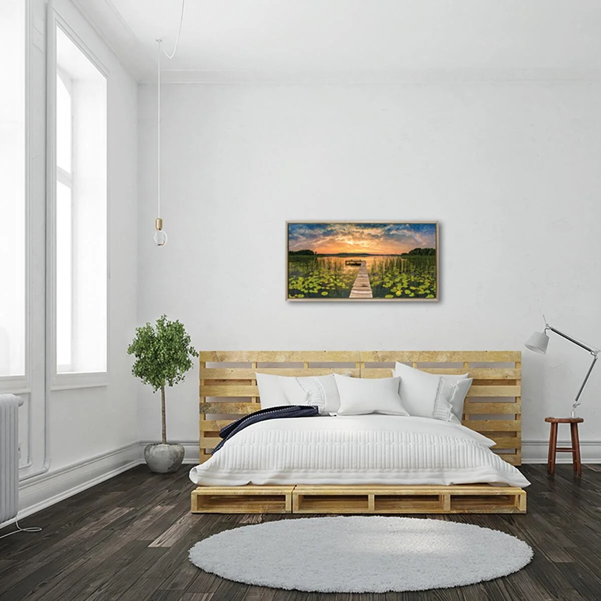 Stampa incorniciata su tela Lago 127x67 cm Leroy Merlin