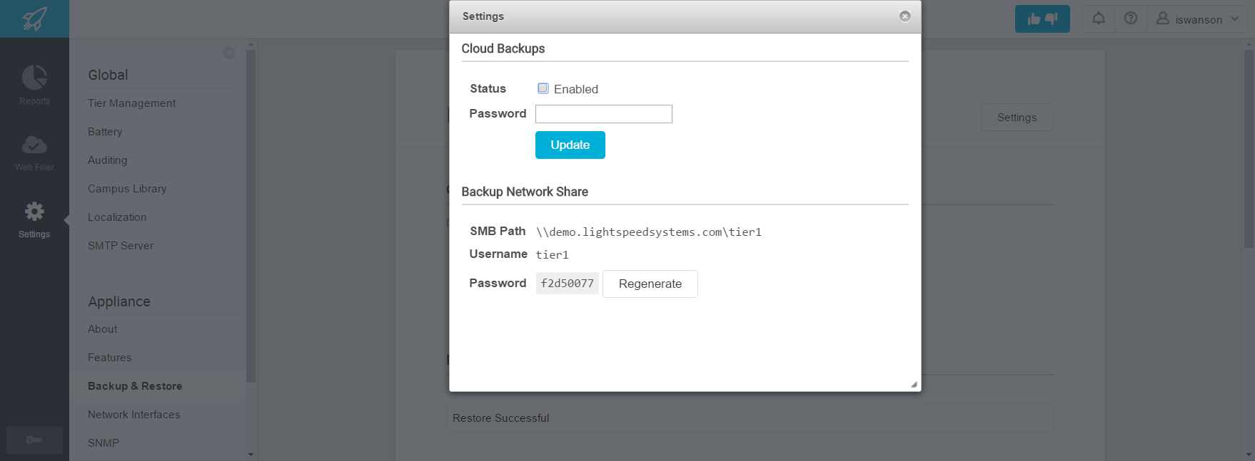 Backup Settings Lightspeed Systems Community Site