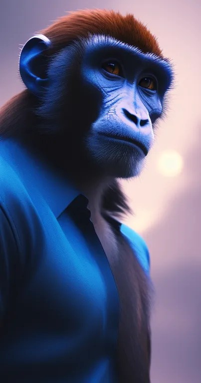 Blue Primate Portrait - free download
