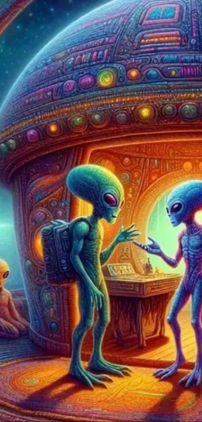 Alien Encounter Art Wallpaper Free Download