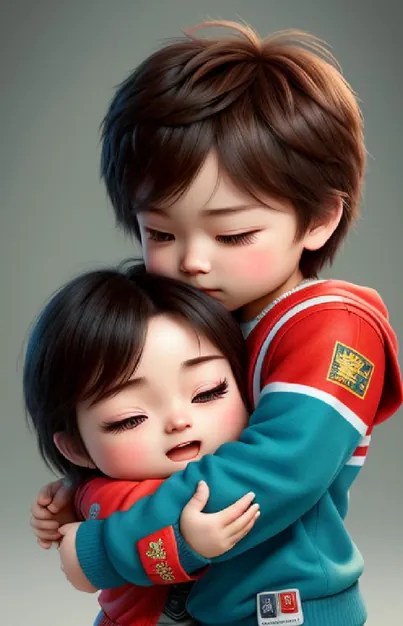 Cute Sibling Animation Wallpaper - free download