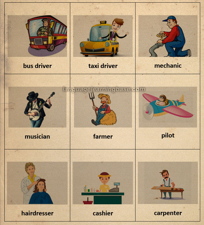 Jobs and Occupations Flashcards learn English,flashcards,vocabulary