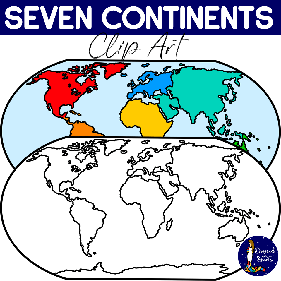 Seven Continents Clip Art Made By Teachers