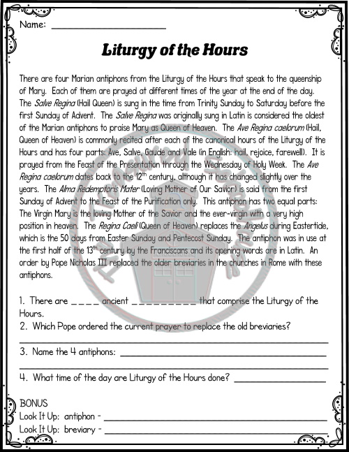 Queen of Heaven Worksheet and Activity Pack Made By Teachers