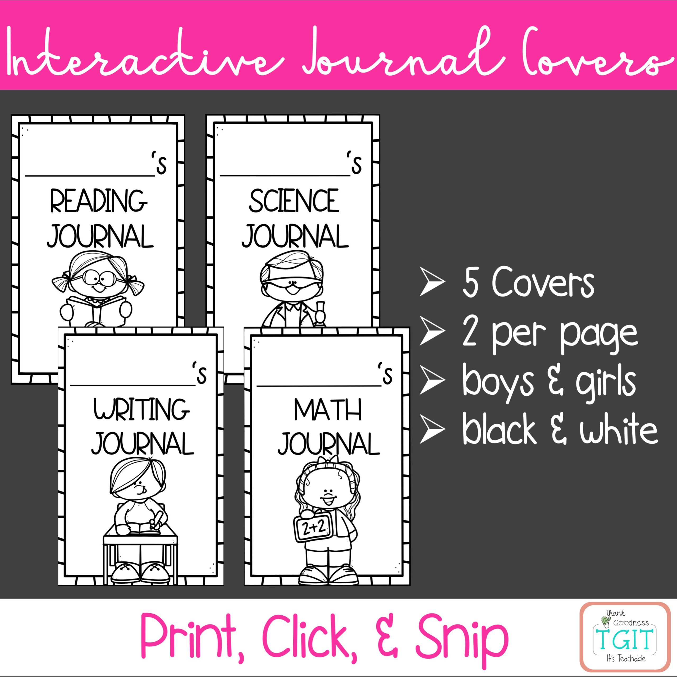Interactive NotebookJournal Covers Made By Teachers