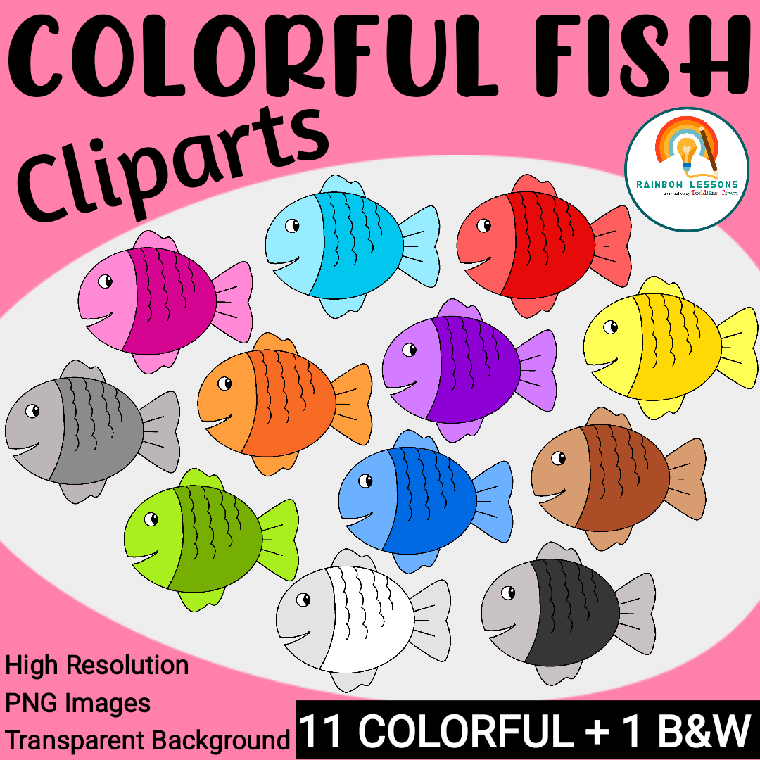 Fish Cliparts | Colorful Fish Clip Arts | Made By Teachers