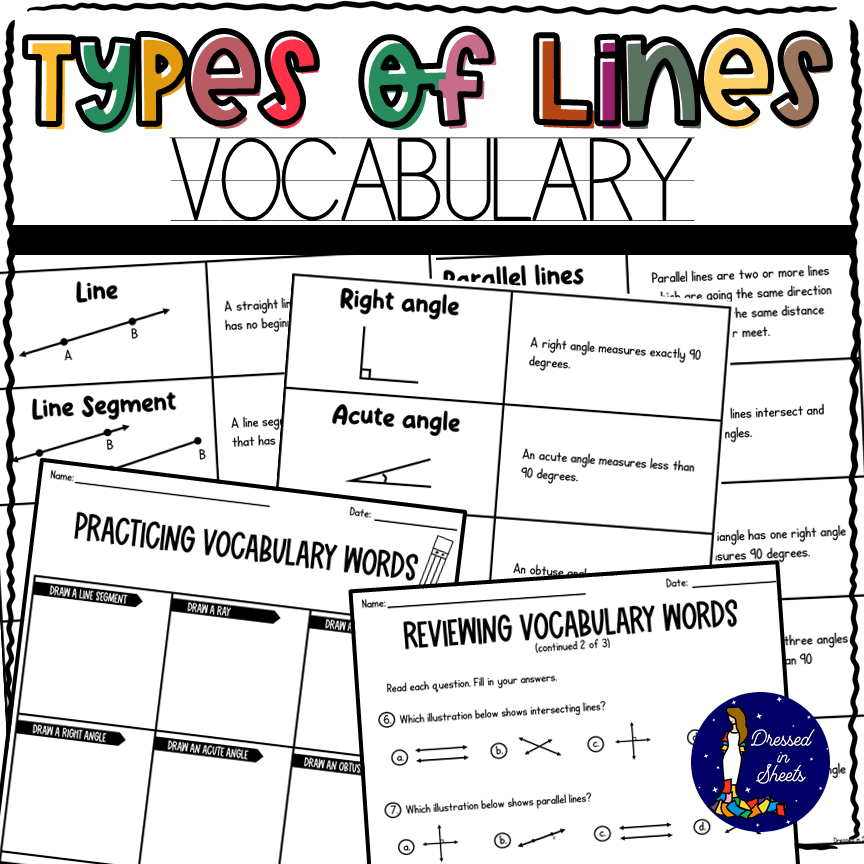 4th Grade Types of Lines Vocabulary and Review Made By Teachers