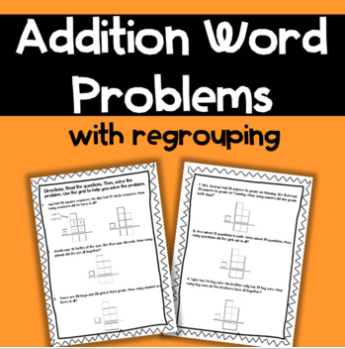 Word Problems Two Digit Addition With Regrouping | Made By Teachers