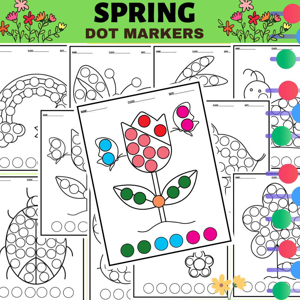Spring Activities Bingo Daubers Dot Markers,For Speech Therapy | Made