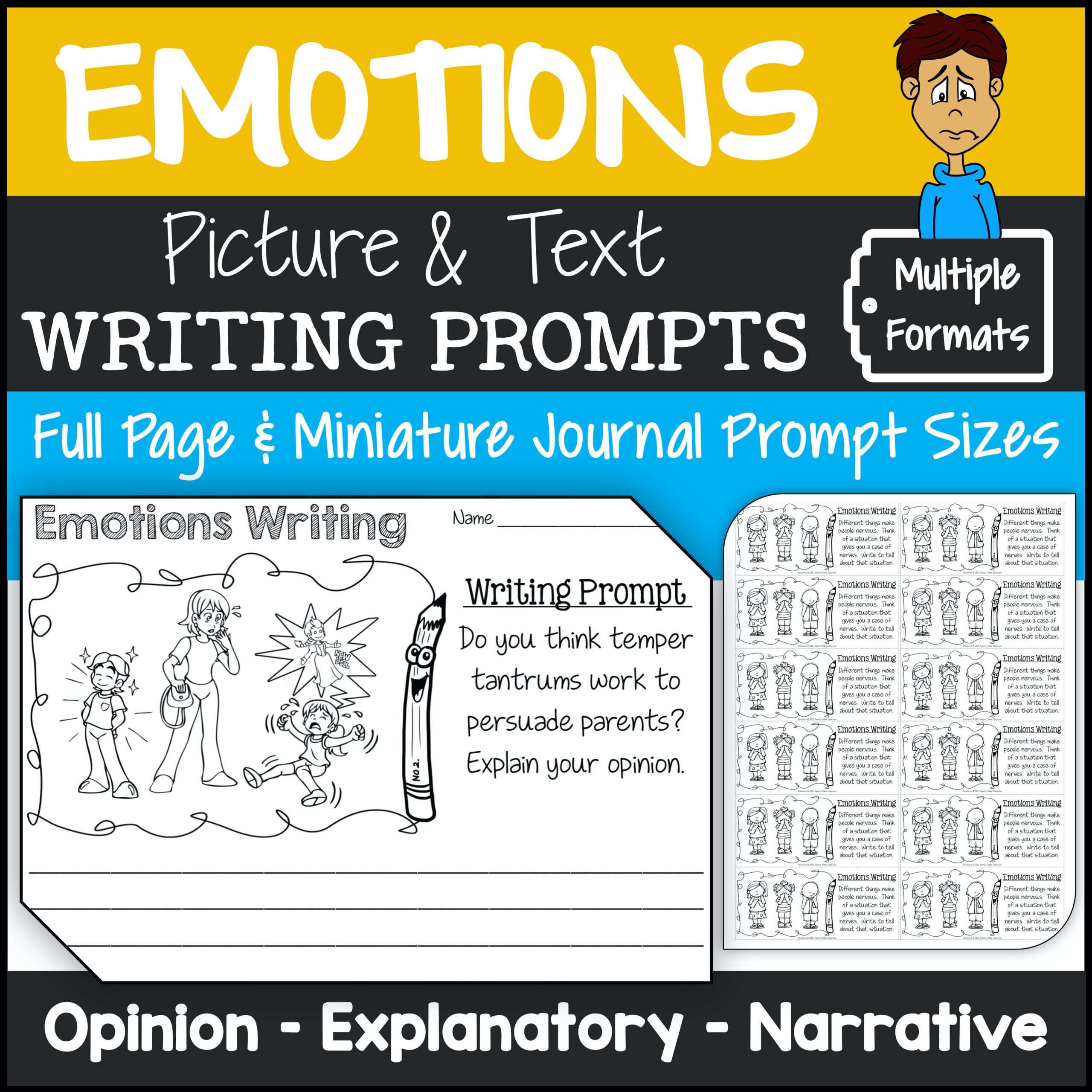 Feelings and Emotions Writing Prompts Made By Teachers