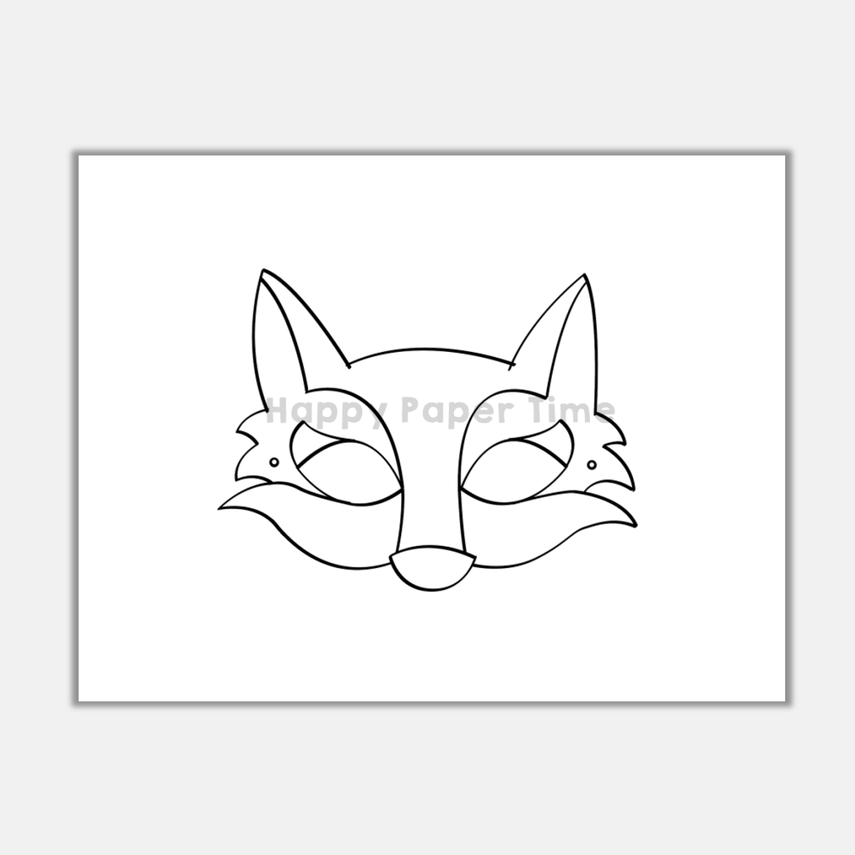 Wolf Paper Mask Printable Woodland Forest Animal Coloring Craft