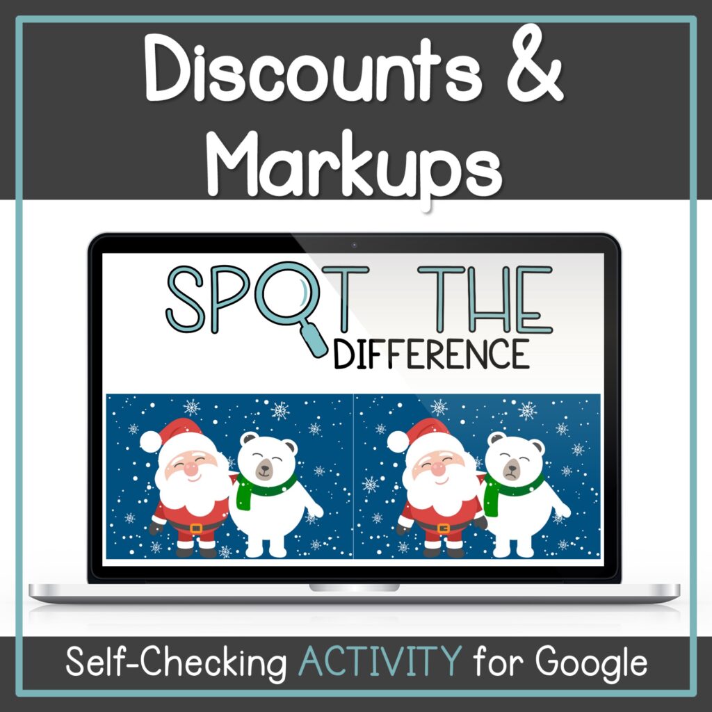 Discount and Markup Digital SelfChecking Activity Made By Teachers