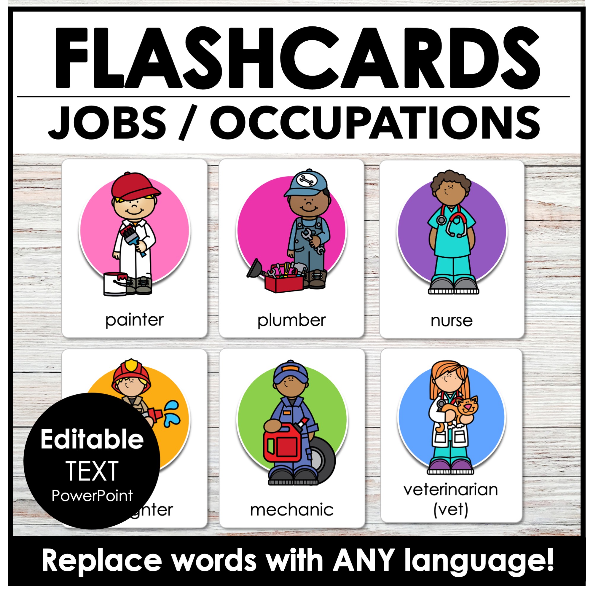 Jobs Occupation Career Flashcards ESL Vocabulary Flash Cards