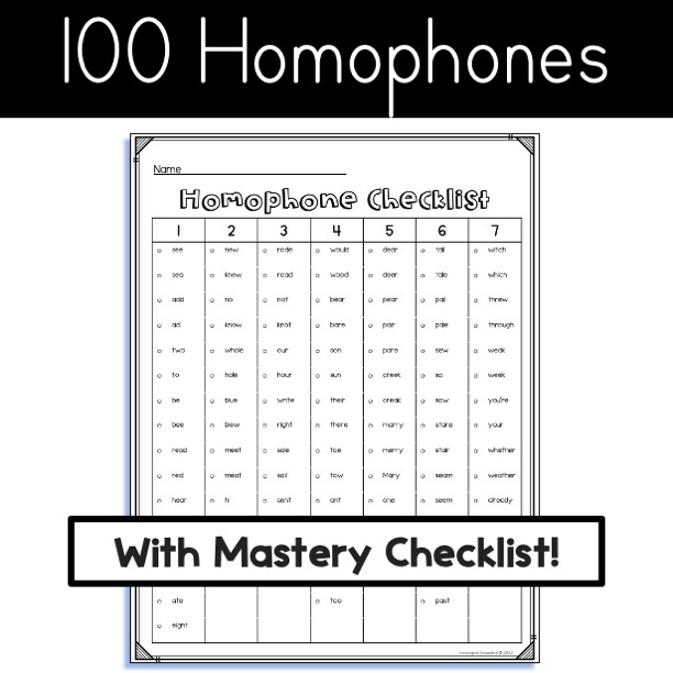 Homophone Crossword Puzzles | Homophone Practice Worksheets | Made By