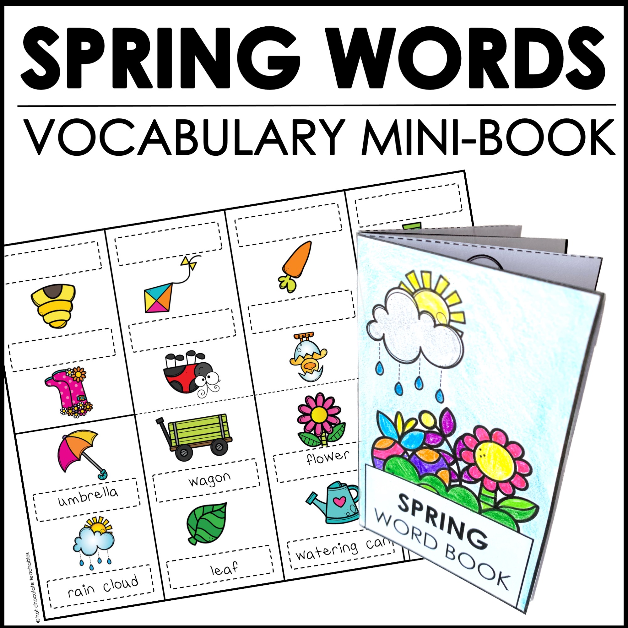 Spring Vocabulary Word Mini Book ESL Picture Dictionary Activity