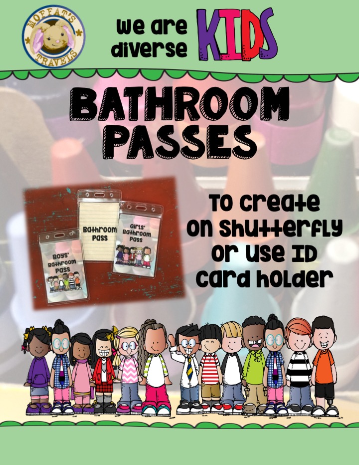 CLASSROOM DECORDIVERSE Kids Bathroom Passes Made By Teachers