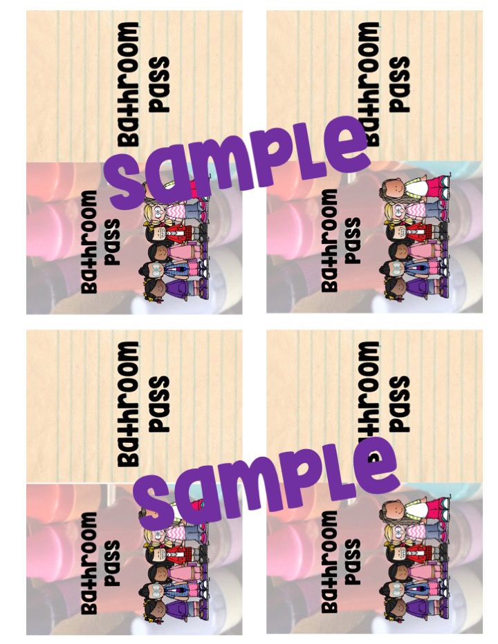 CLASSROOM DECORDIVERSE Kids Bathroom Passes Made By Teachers