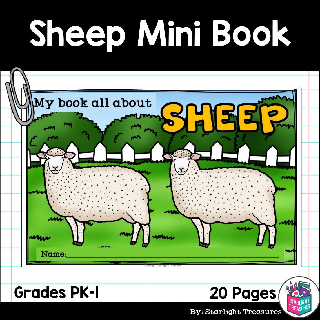 Sheep Mini Book for Early Readers Animal Study Made By Teachers