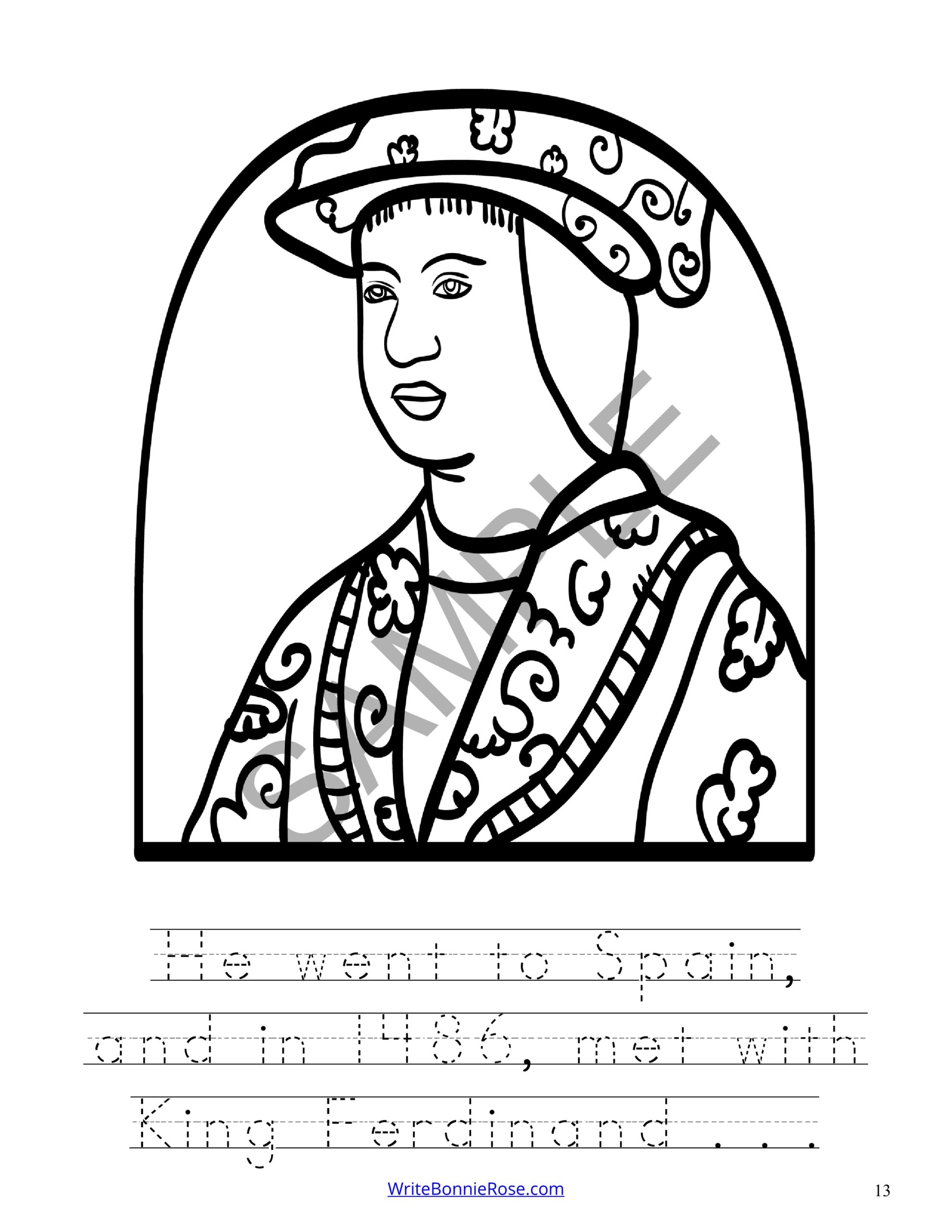 Christopher Columbus Coloring Page