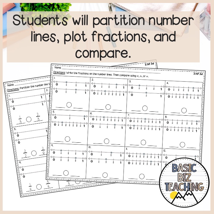 3rd Grade Comparing Fractions Math Worksheets Made By Teachers