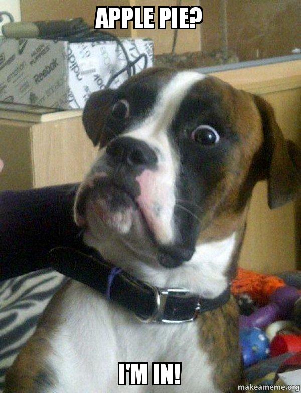 Apple pie? I'm in! Skeptical Dog Make a Meme