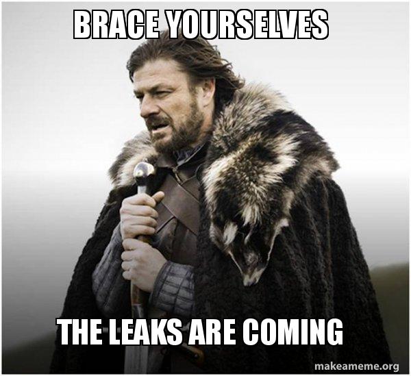 BRACE YOURSELVES THE LEAKS ARE COMING Brace Yourself Game of