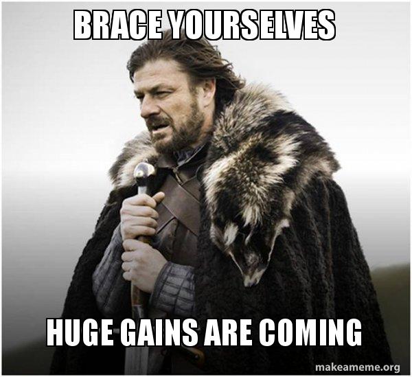 Brace yourselves huge gains are coming Brace Yourself Game of