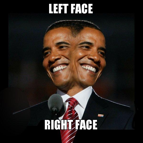 left face right face Two Faced Obama Make a Meme