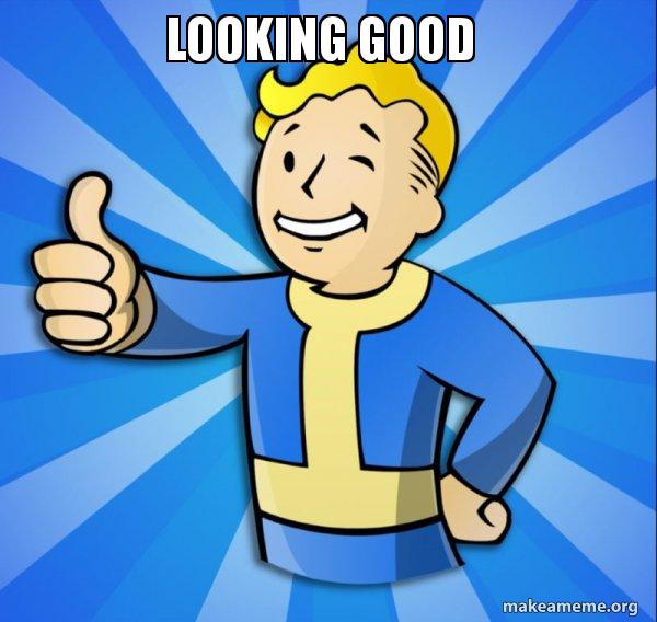 Looking Good Vault Boy Fallout 4 game Make a Meme