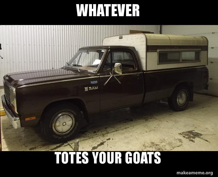 WHATEVER TOTES YOUR GOATS Make a Meme
