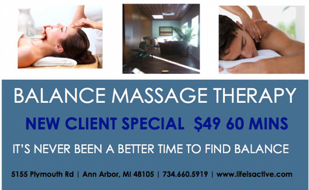 Balance Massage Therapy Ann Arbor MI 48105 7346605919