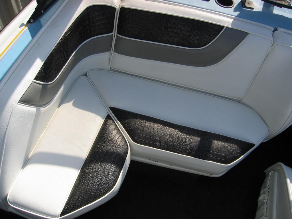 custom boat seats w/gator from Sew Creative Upholstery Inc. in Turlock