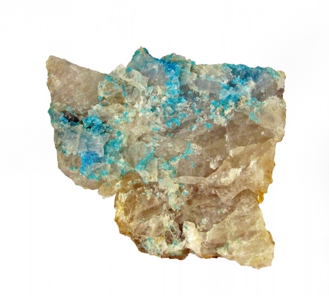 Turquoise xls (rare) on Quartz Mine, Lynch Station, Campbell