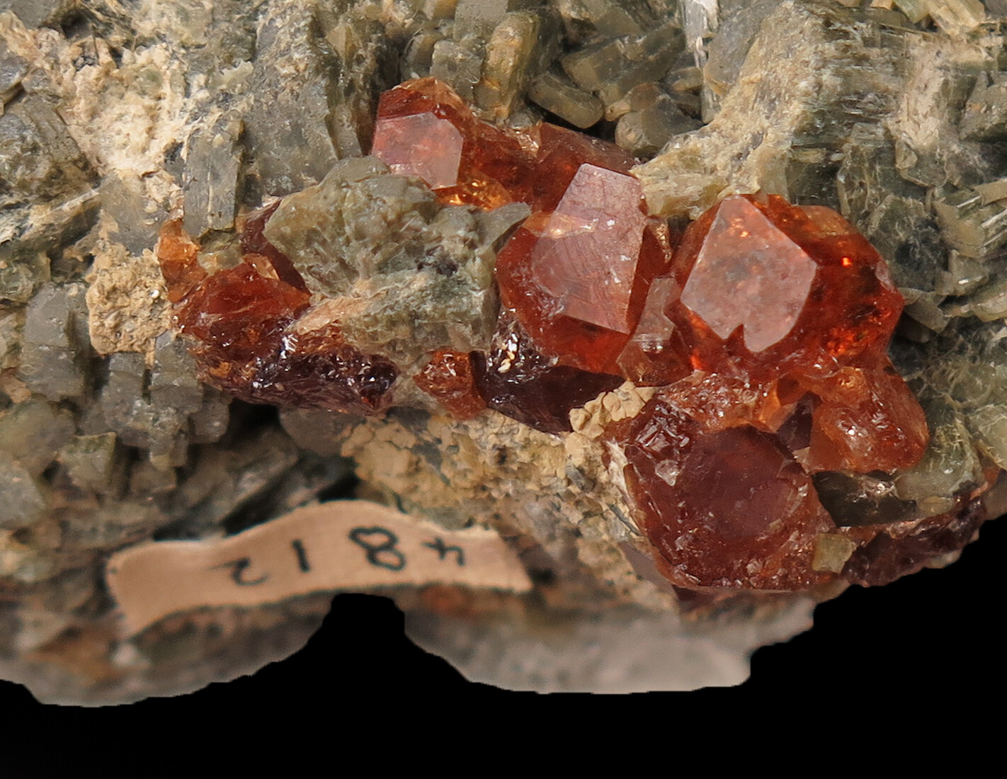 Rare gemmy Grossular on Pyroxene (Kay Robertson Coll