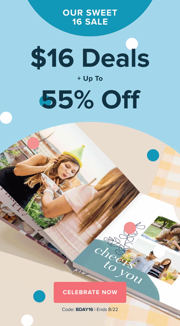 Hooray! Mixbook Turns Sweet 16 Today 🎉 Mixbook