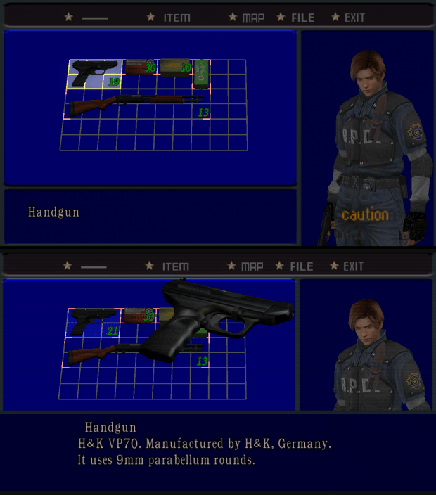 Inventory Background image Resident Evil 2 Survivors